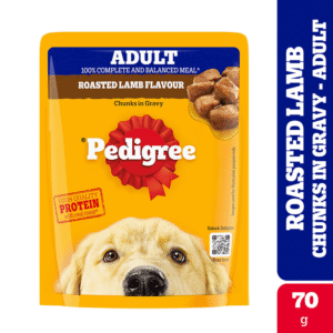 Pedigree Roasted Lamb Flavour Chunks in Gravy Adult Dog Wet Food - 60x70g