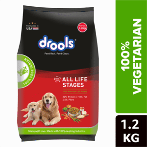 Drools 100% Vegetarian Puppy and Adult Dog Veg Dry Food (All Life Stages) - 1.2kg
