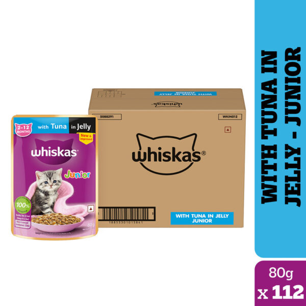 Whiskas Tuna in Jelly Kitten (2 -12 Months) Cat Wet Food - 112x80g