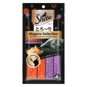 Sheba Tuna Flavor and Tuna & Prawn Maguro Selection Melty Premium Cat Treats - 3x48g(12pcs)