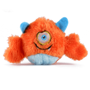 Basil Plush Monster Ball Toy with Squeaky Ball Inside for Dogs and Cats | For Medium Chewers (Orange) - 7cm