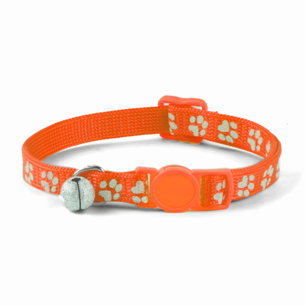 Basil Printed Collar for Cats & Puppies (Orange) - 18 -28cm