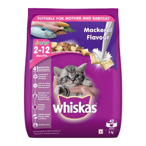 Whiskas Mackerel Flavour Dry Food for Mother and Baby Cat - 2x450g