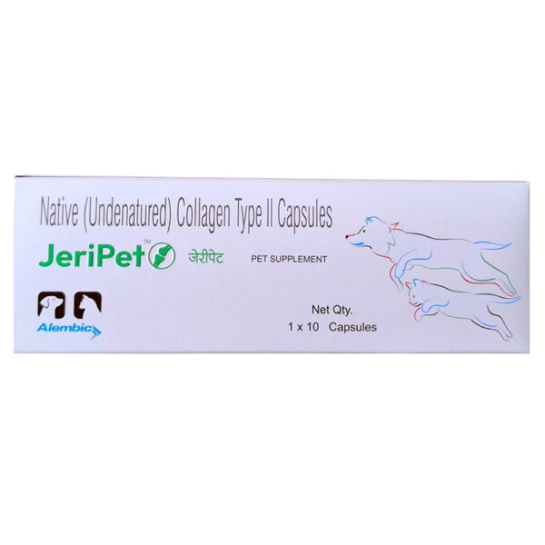 Alembic Jeri Pet Capsule Joint Health Supplement for Dogs and Cats - 1 Strip (10 Tablets)