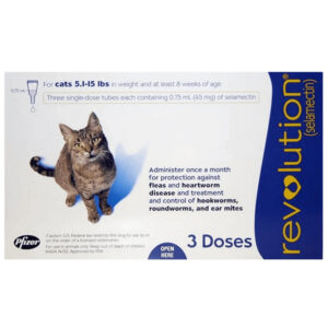 Zoetis Revolution Cat Tick & Flea Spot on 0.75ml (3 pipettes) for Cats - 0.75ml x 3 Pipettes