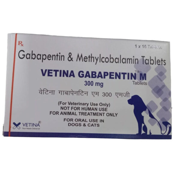 Vetina Gabapentin M 300mg Tablets for Dogs and Cats - 1 Strip (10 Tablets)