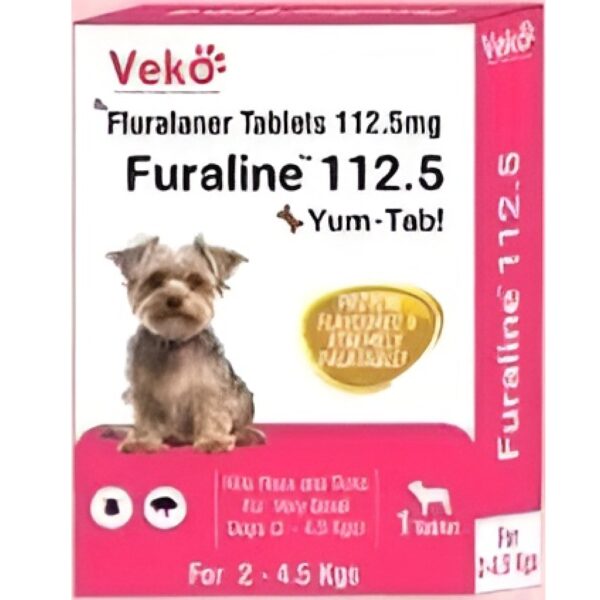 Veko Furaline Fluralaner 112.5 mg Chewable Tablets for very small Dogs (2 -4.5 kg) - 1 Tablet