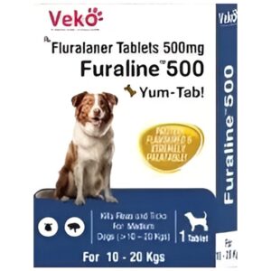 Veko Furaline Fluralaner 500mg Chewable Tablets for Medium Dogs (10 -20kg) - 1 Tablet
