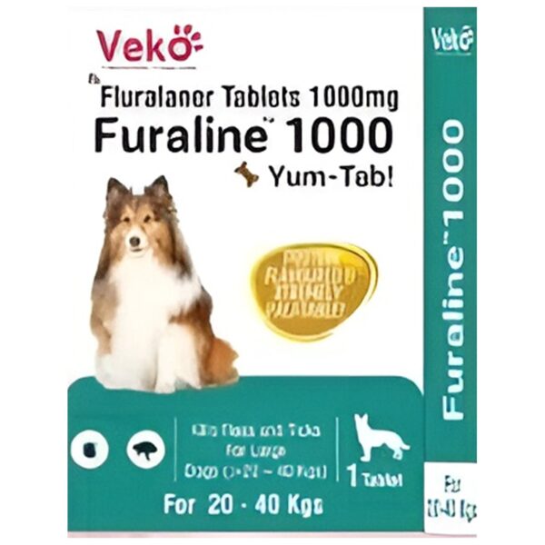 Veko Furaline Fluralaner 1000mg Chewable Tablets for Large Dogs (20 -40kg) - 1 Tablet