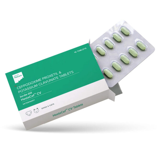 Hester Hestacef CV 162.5mg (Cefpodoxime Proxetil) for Dogs and Cats - 1 Strip (10 Tablets)