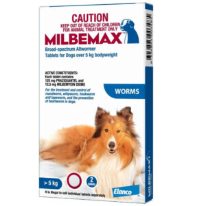 Elanco Milbemax For Dogs Above 5 Kg - 1 Pack (2 tablets)