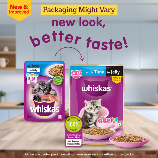 Whiskas Tuna in Jelly Kitten Cat Wet Food (80g) - 28x80g