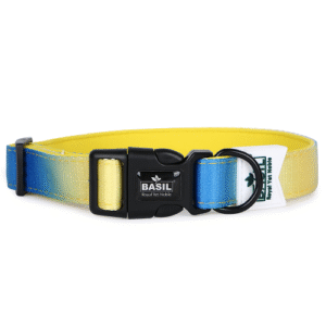 Basil Adjustable Padded Collar for Dogs (Blue/Yellow) - L:16 -24in Neck