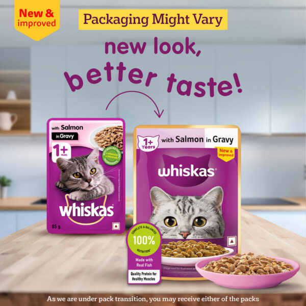 Whiskas Salmon in Gravy Meal Adult Cat Wet Food - 12x85g