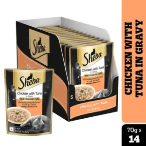 Sheba Chicken With Tuna In Gravy Rich Premium Adult Fine Cat Wet Food - 112x70g