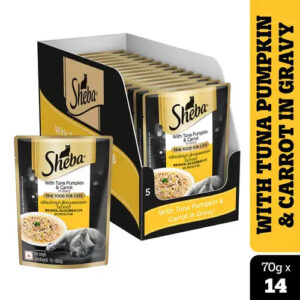 Sheba Tuna Pumpkin & Carrot In Gravy Rich Premium Adult Fine Cat Wet Food - 14x70g