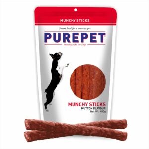 Purepet Mutton Flavour Munchy Sticks Dog Treat - 3x400g