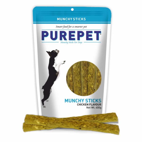 Purepet Chicken Flavor Munchy Sticks Dog Treats - 400g