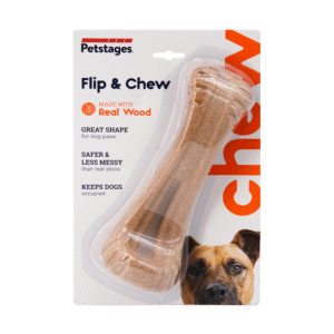 Petstages Dogwood Flip Chew Bone Toy for Dogs (Brown) - 18x6cm