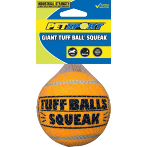 Petsport Giant Squeak Tuff Ball Toy for Dogs (Orange) - 11cm