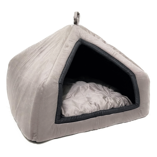 Fluffy's Pawsome Premium Soft Velvet Fabric Bed for Dogs and Cats (Grey) - L