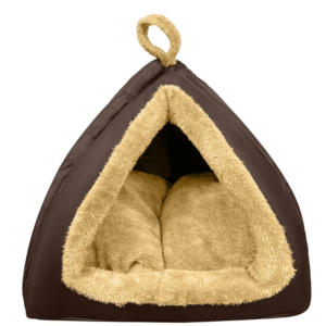 Fluffy's Washable Hut Bed for Dogs and Cats (Brown) - L