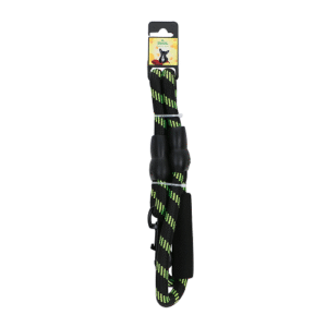 Basil Rope Leash for Dogs (Black/Green) - L:1.5cm Width
