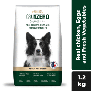 Signature Grain Zero Real Chicken, Egg and Vegetables Adult Dog Dry Food - 1.2kg