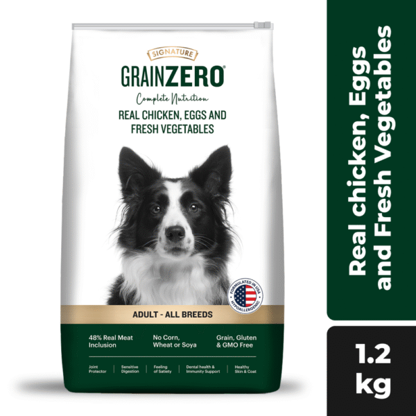 Signature Grain Zero Real Chicken, Egg and Vegetables Adult Dog Dry Food - 3kg