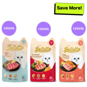 Bellotta Tuna in Gravy, Tuna Topping Shrimp in Jelly and Tuna & Salmon in Gravy Cat Wet Food Combo - 36x85g