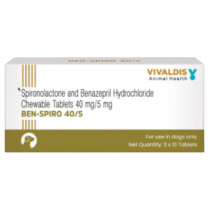Vivaldis Ben Spiro (Spironolactone & Benzepril) Tablets for Dogs - 40/5mg  - 30 tablets