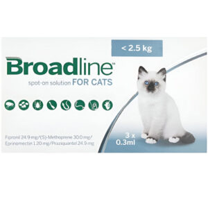Boehringer Ingelheim Broadline Tick & Flea Spot On Solution for Cats Below 2.5kg - 0.3 ml x 3 Pipette