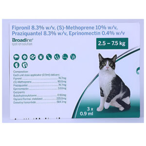 Boehringer Ingelheim Broadline Tick & Flea Spot On Solution for Cats Between 2.5kg and 7.5kg - 0.9 ml x 3 Pipette