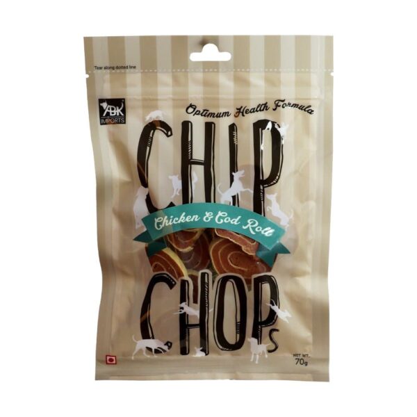 Chip Chops Chicken and Codfish Rolls Dog Treats - 2x250g