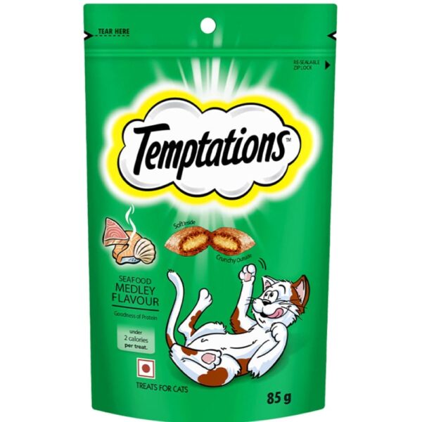 Temptations Seafood Medley Flavour Cat Treats (85g) - 85g