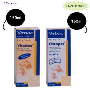 Virbac Calcium & Multivitamin Supplement Combo for Dogs & Cats - 150mL+150mL