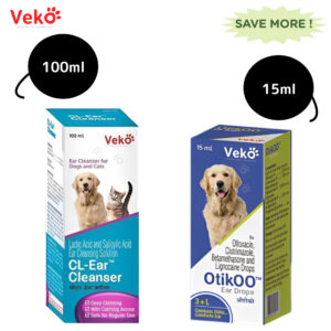 Veko CL Ear Cleanser (100ml) and Otikoo Ear Drops (15ml) Combo - 100mL + 15mL