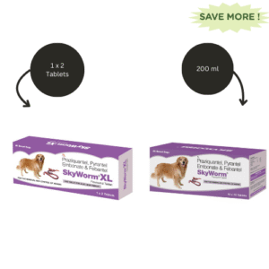 Skyec Skyworm XL Dog Deworming Tablet (Pack of 2) And Skyworm Dog Deworming Tablet (Pack of 10) Combo - 1 Strip (2 tablets) + 1 Strip (10 tablets)