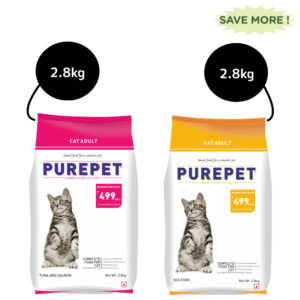 Purepet Tuna & Salmon and Seafood Adult Cat Dry Food Combo - 2.8kg+2.8kg