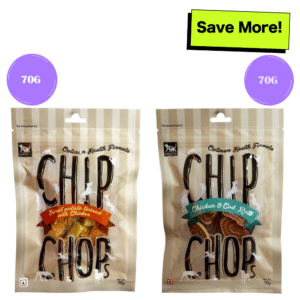 Chip Chops Chicken & Codfish Rolls and Sweet Potato Chicken Dog Treats Combo - 70g+70g