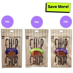 Chip Chops Diced Chicken, Chicken & Codfish Sandwich and Chicken Tenders Dog Treats Combo - 3x70g