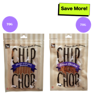Chip Chops Chicken and Codfish Sandwich and Diced Chicken Dog Treats Combo - 70g+70g