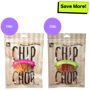 Chip Chops Sun Dried Chicken and Chicken Tenders Jerky Dog Treats Combo - 70g+70g