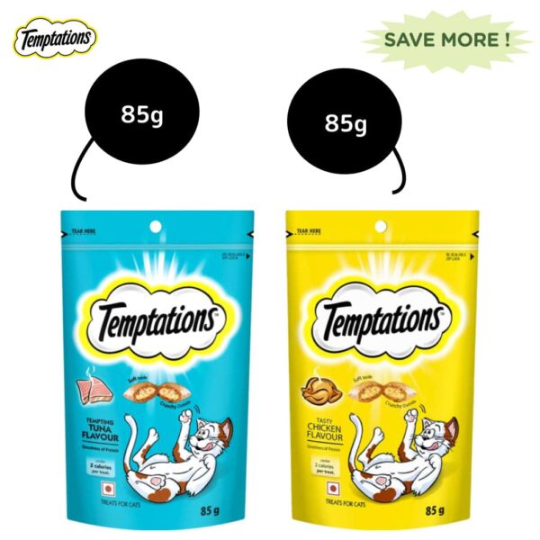 Temptations Tempting Tuna and Tasty Chicken Flavour Cat Treats Combo - 6x85g