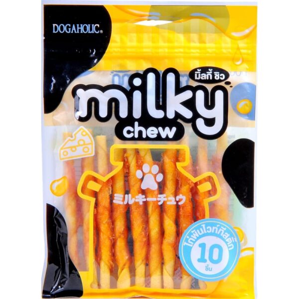 Dogaholic Milky Chew Cheese Chicken Stick Style Dog Treats - 2x10pcs