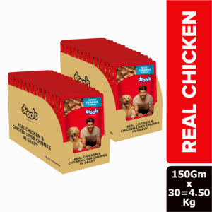 Drools Real Chicken & Chicken Liver Chunks in Gravy Adult Dog Wet Food - 5+1x150g
