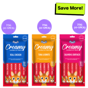 Drools Tuna & Bunito , Salmon & Skipjack and Real Chicken Creamy Cat Treats Combo - 3x75g (15pcs)