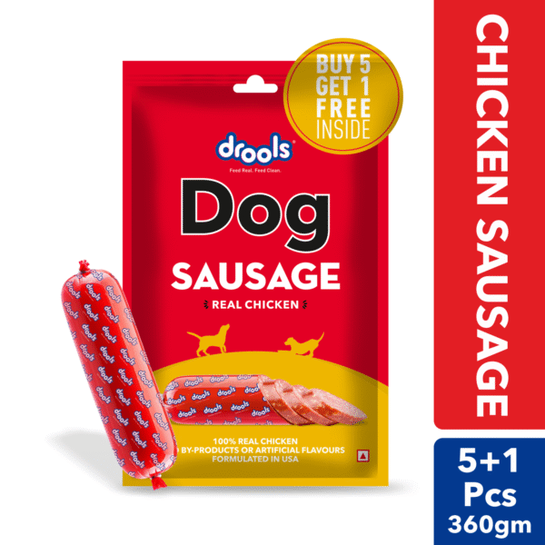 Drools 100% Real Chicken Sausage Treat for Dogs - 300g(6pcs)