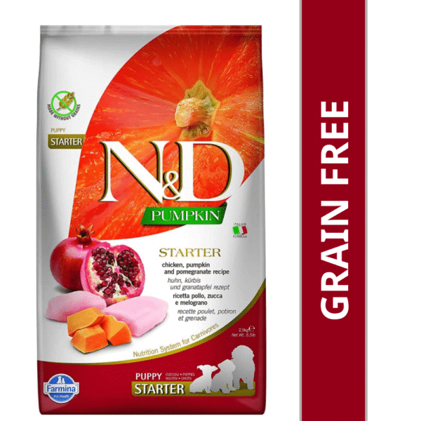 Farmina N&D Pumpkin Chicken & Pomegranate Grain Free Starter Puppy Dog Dry Food (Limited Shelf Life) - 2.5kg