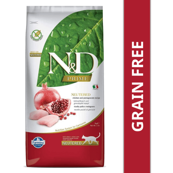 Farmina N&D Prime Chicken & Pomegranate Adult Neutered Cat Dry Food - 5kg